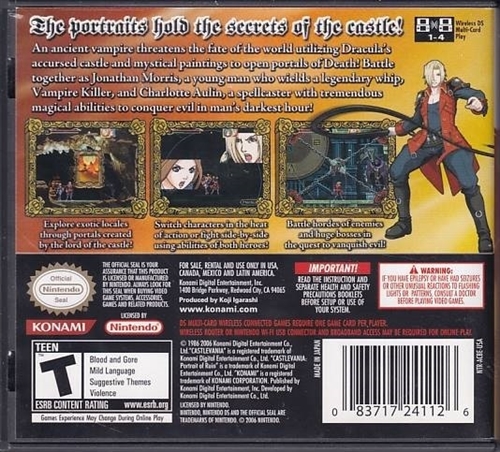 Castlevania Portrait of Ruin - Amerikansk - Nintendo DS (A Grade) (Genbrug)